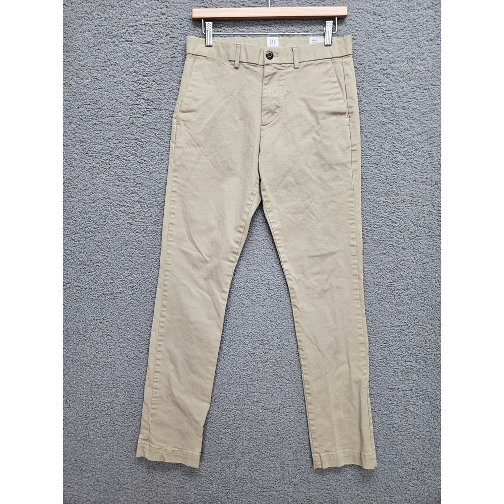 GAP Athletic Fit Chino Pants 29x32 Tan Khaki Stretch Cotton Casual Workwear